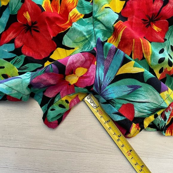 Blue cabana vintage women’s floral Hawaiian shorts‎ - Picture 9 of 10